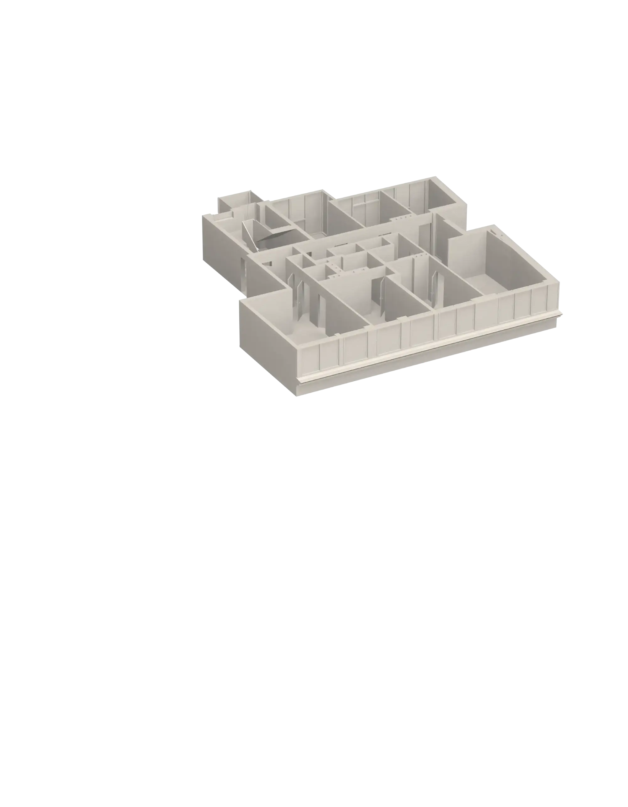 3D-gedrucktes Gebäudemodell 1. Dachgeschoss