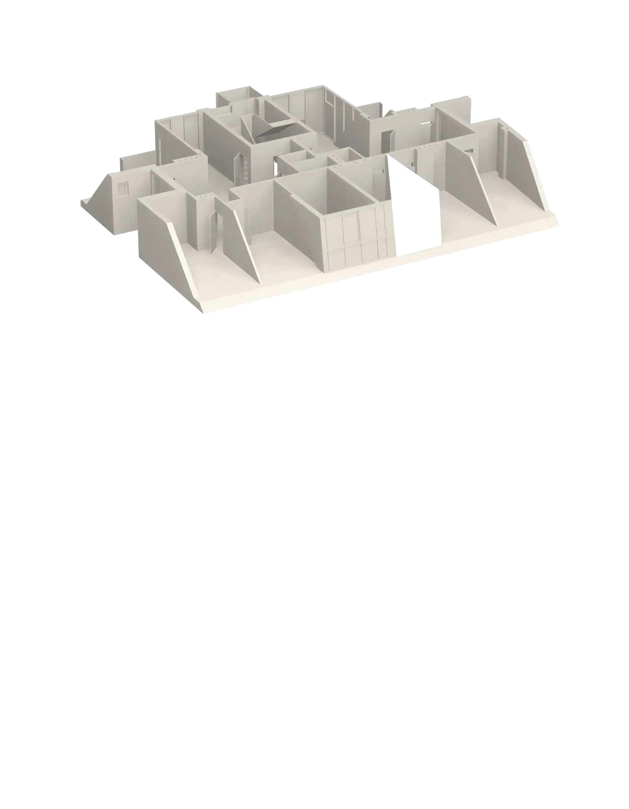 3D-gedrucktes Gebäudemodell 3. Dachgeschoss