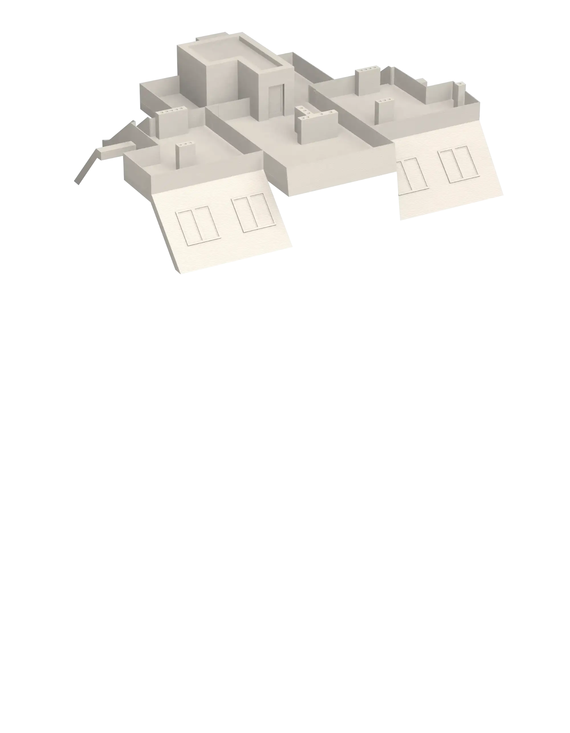 3D-gedrucktes Gebäudemodell Dach