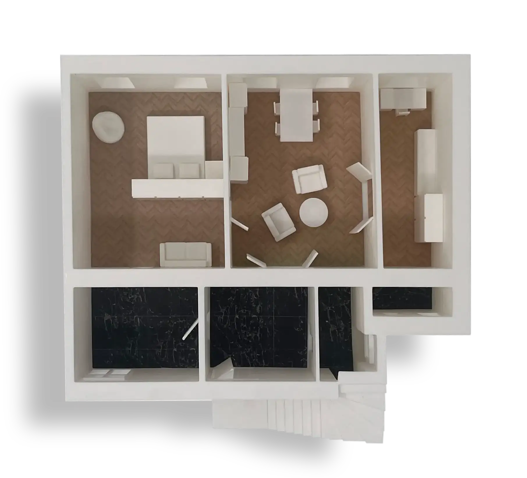 MiniHome mit Küchen-Möbelarrangement - Grundriss Layout 3