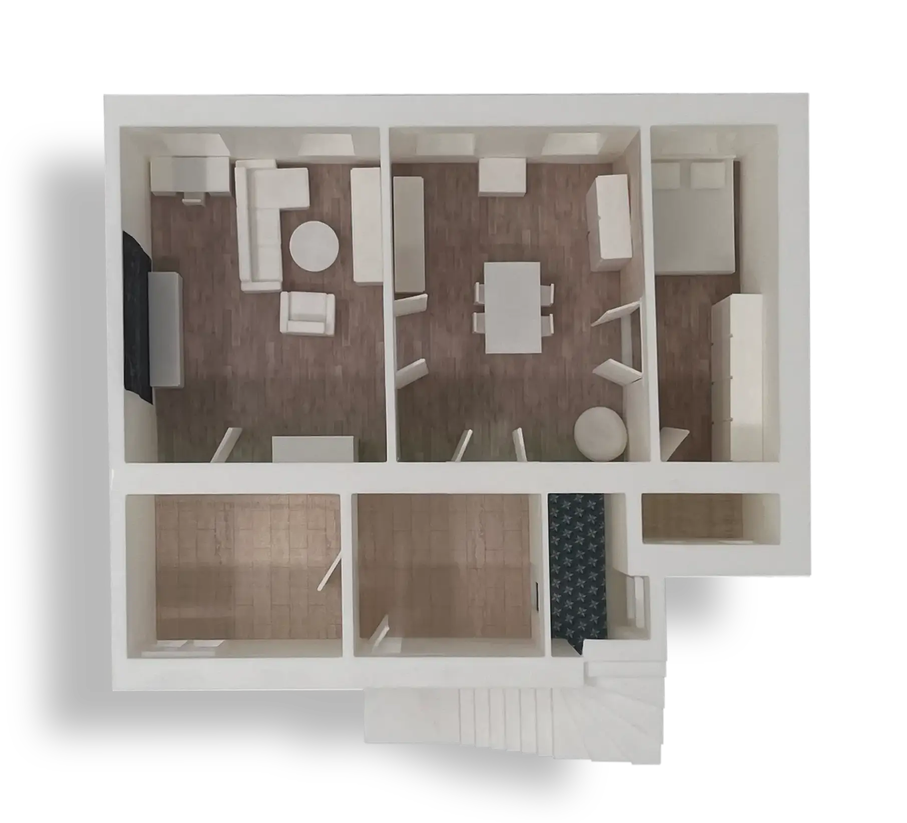 MiniHome mit Büro-Möbelarrangement - Grundriss Layout 4