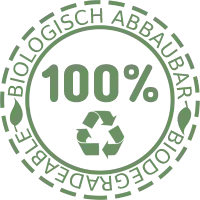 100% biologisch abbaubar Emblem